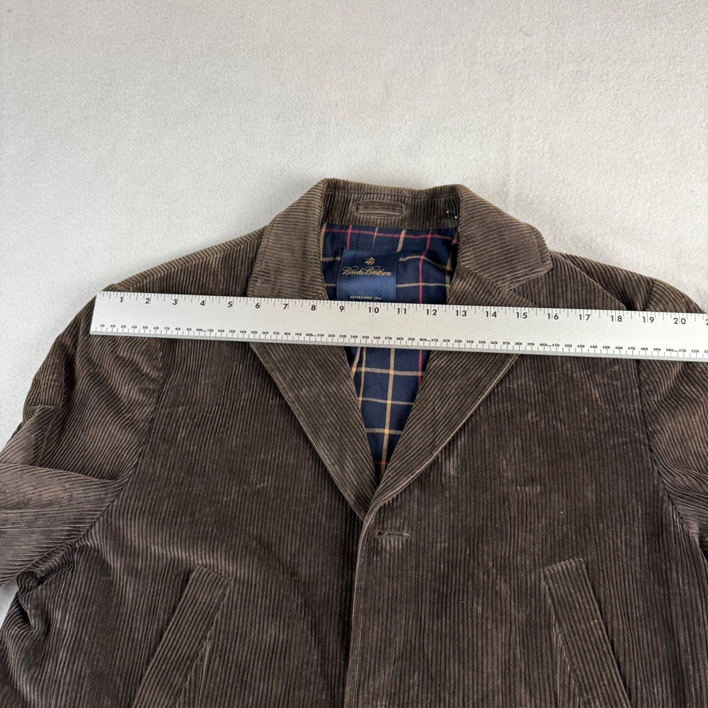 Brooks Brothers Mens Brown Corduroy 3-Button Sport Coat Elbow Patches Medium - Picture 8 of 12